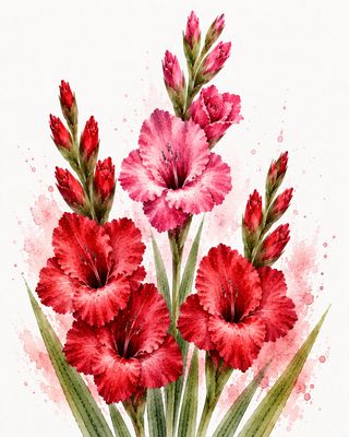Watercolour Art Class:  Gladiolus "Sword Lilies" Sunday, July 26,  1:00 to 3:00 pm