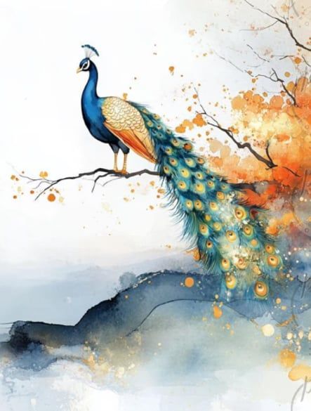 Watercolour Art Class: Majestic Peacock Sunday, September 20, 1:00  to 3:00 pm