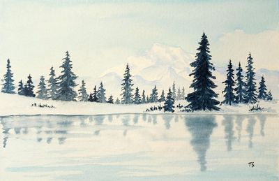 Watercolour Art Class: Winter Landscape  Monochrome