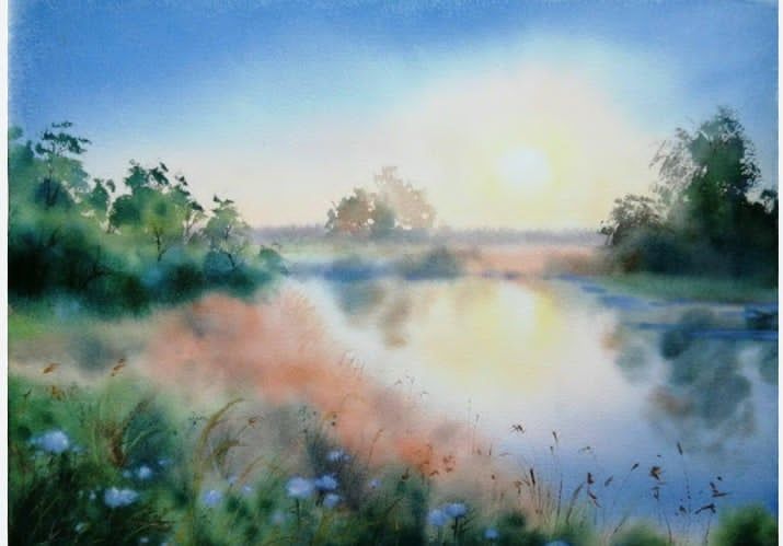 Watercolour Art Class: Tranquil Morning Landscape Sunday, September 13, 1:00 to 3:00 pm