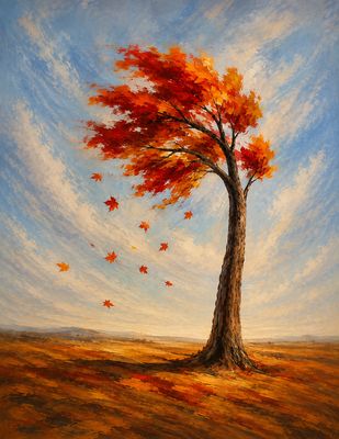 Acrylic Art Class: Windswept Maple Tree in Autumn Sunday, September 27, 3:15 to 5:15 pm