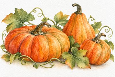 Watercolour Art Class: Pumpkins Sunday, October 4, 1:00 to 3:00 pm