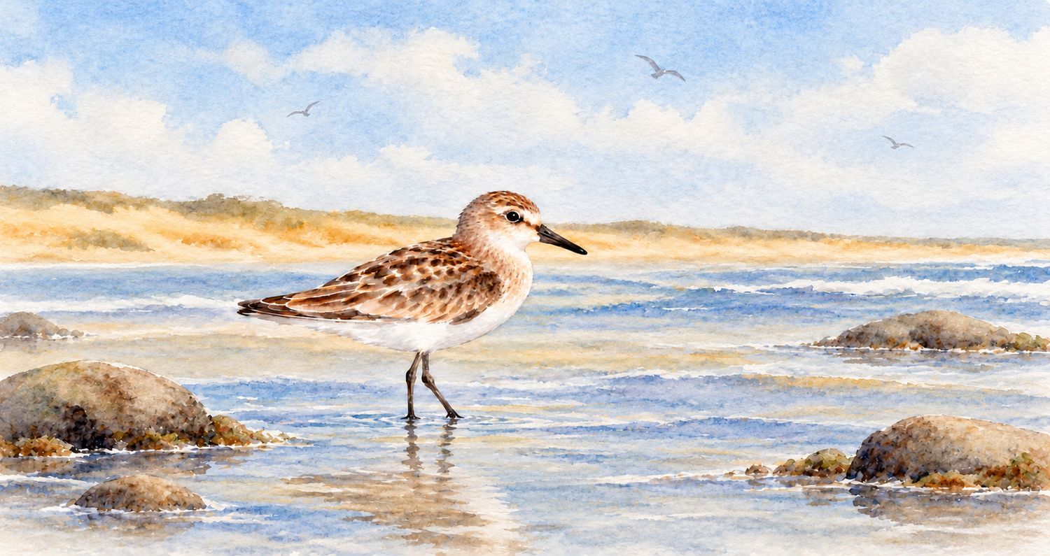 Watercolour Art Class: Sanderling Sandpiper  Sunday, October 18 1:00 to 3:00 pm