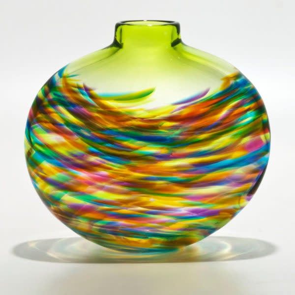Little River Hot Glass: Small Flat Vortex Vase 