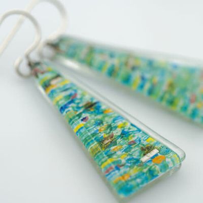 Momo Glassworks GC-077 Seine Lg. Triangle Earrings