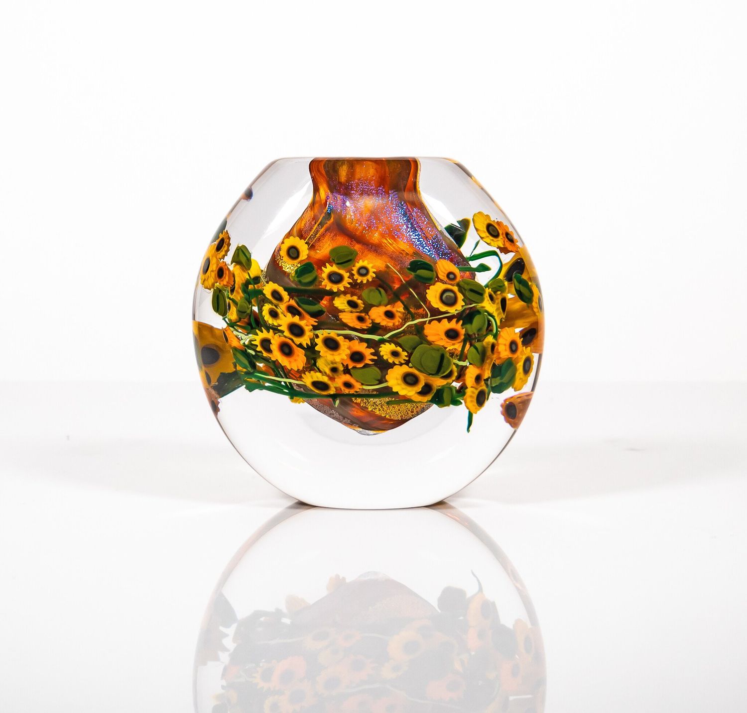 Shawn Messenger:  Garden Series Cased Vase, Color: Sunflowers