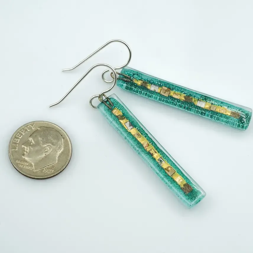 Momo Glassworks GC-183 Golden Phase Aqua Large Bars