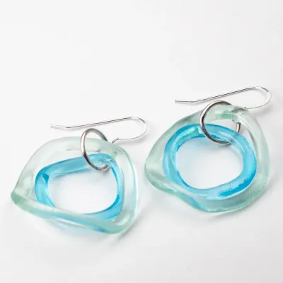 Smart Glass Small Wave Earrings 4001