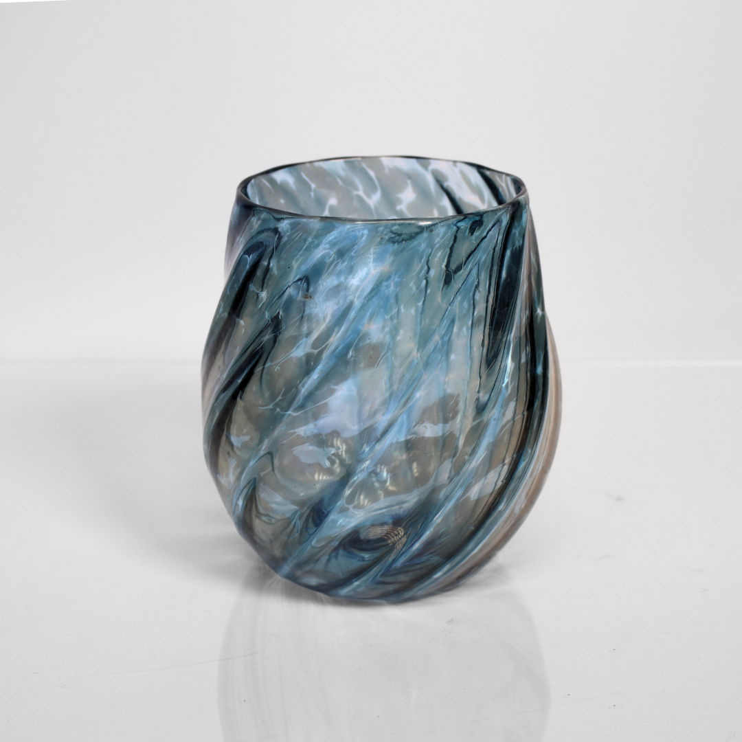 Dan Alexander Twist Blue Wine Glass