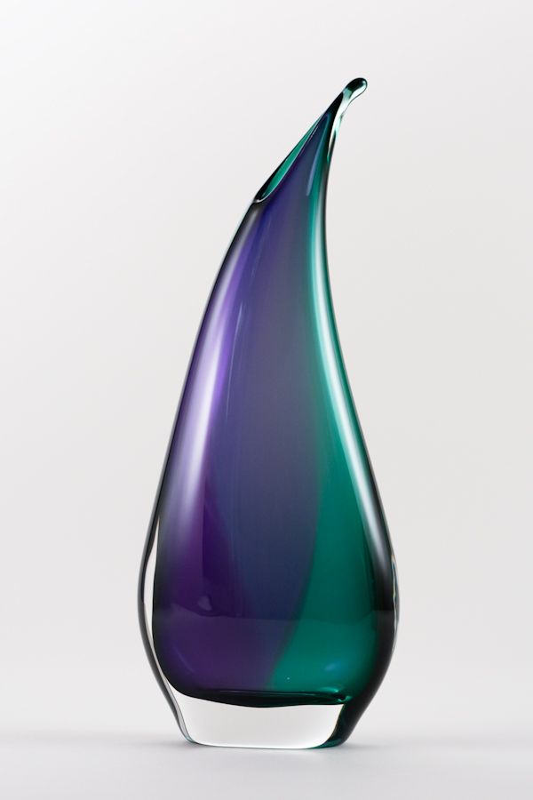 Krystyna Two Tone Oval Point Vase, Color: Amethyst / Tourmaline
