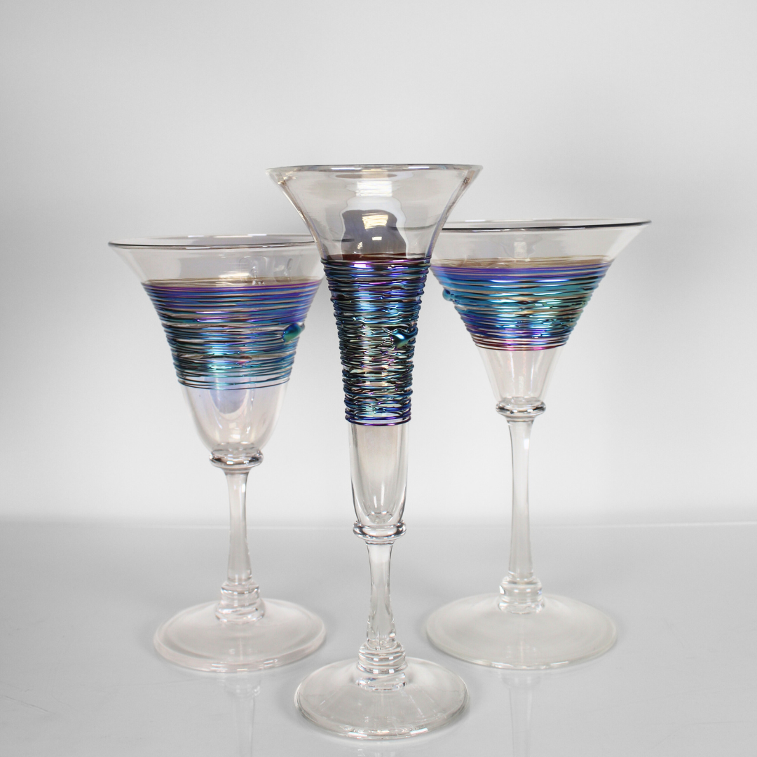 Romeo Glass Rainbowspun Venetian Wine
