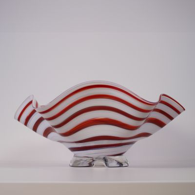 Hudson Glass: Candy Cane Bowl