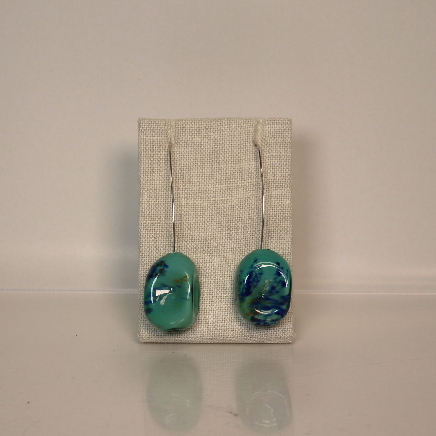 Studio Zero Vetro Dangle Earrings, Color: Teal/Cobalt