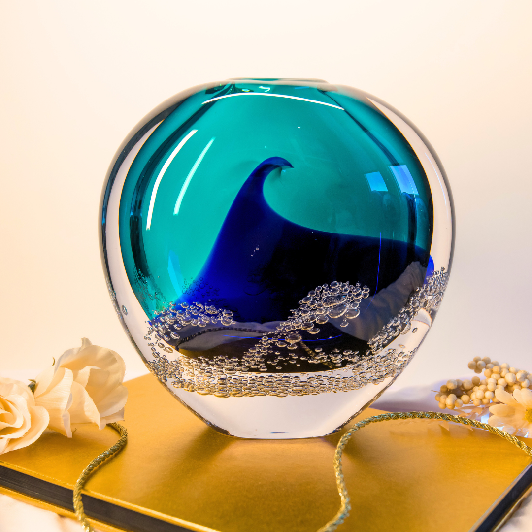 Blodgett Glass: Wave Vase Blue