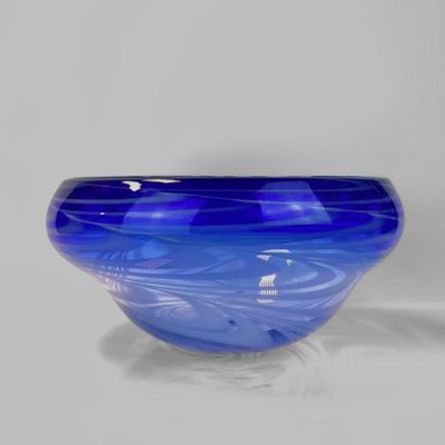 Merletto Bowl in Cobalt and White by Harry Boux