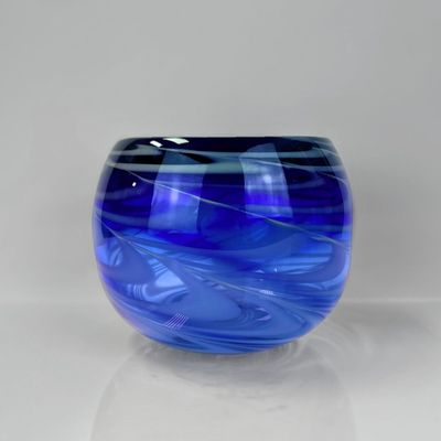 Merletto Bowl in Cobalt and White by Harry Boux