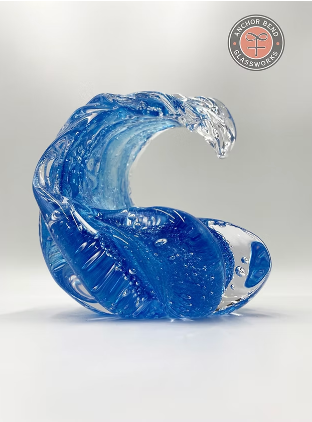 Anchor Bend Glassworks Textured Large Wave Paperweight
