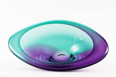 Krystyna Glass Two Tone Rim Plates