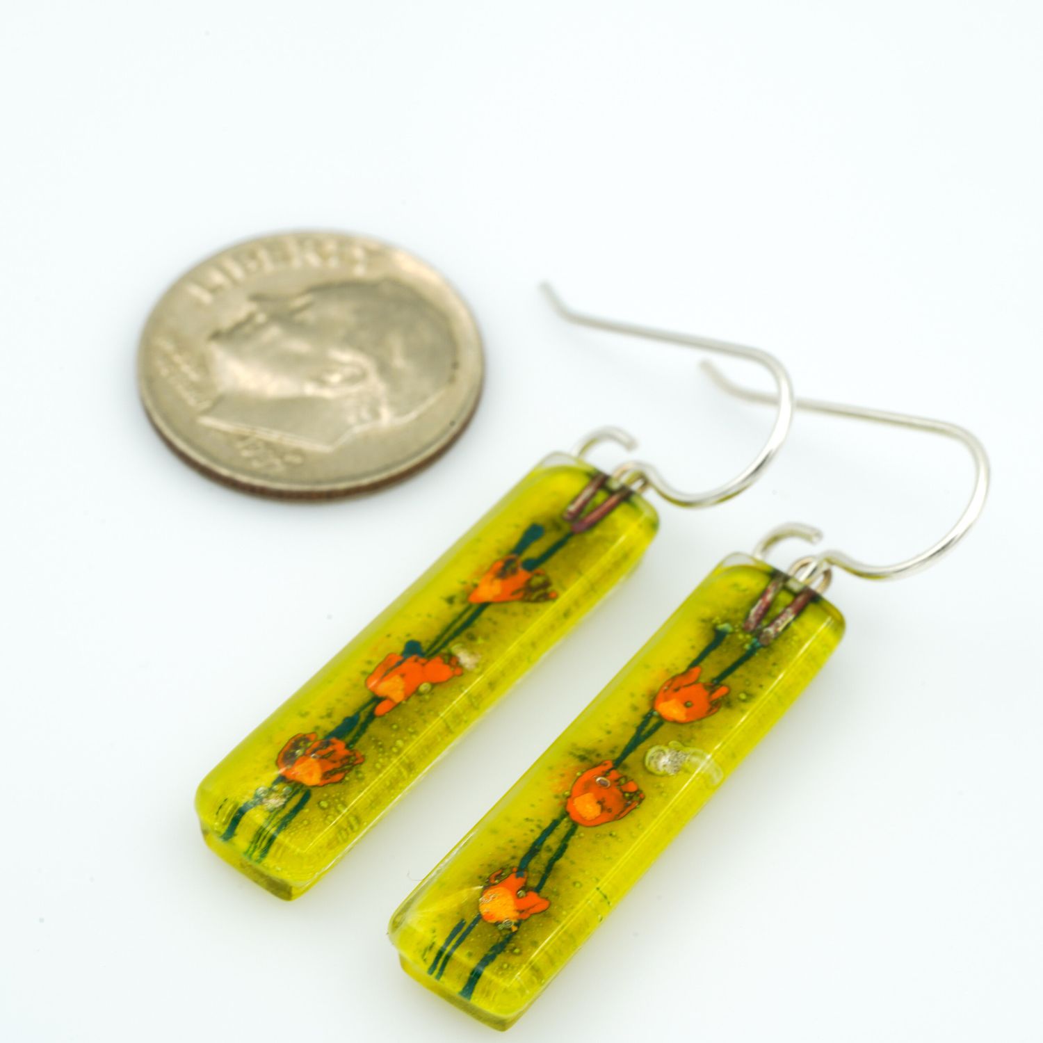 Momo Glassworks GC-803 Golden Poppies Bar Earrings MED.