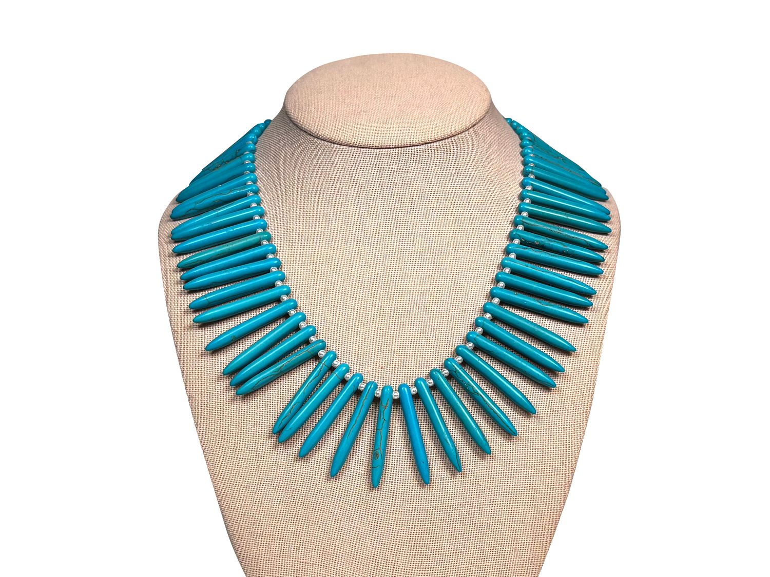 Jean Schaeffer- Turquoise with Natural Pearls Necklace