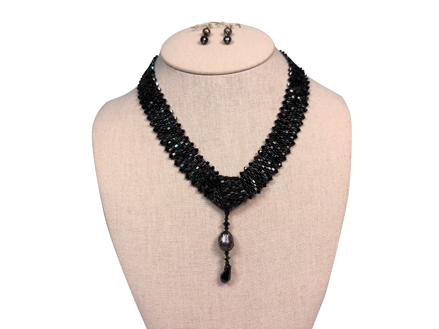 Jean Schaeffer- Black Raven Set Necklace/Earrings