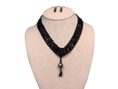 Jean Schaeffer- Black Raven Set Necklace/Earrings