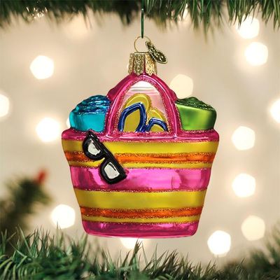 Old World X-Mas Ornament Beach Bag