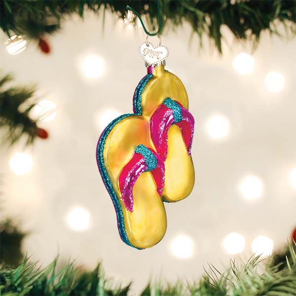 Old World X-Mas Ornament Flip Flops