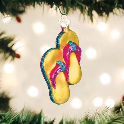 Old World X-Mas Ornament Flip Flops
