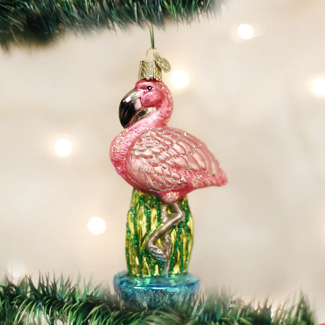 Old World X-Mas Ornament Flamingo