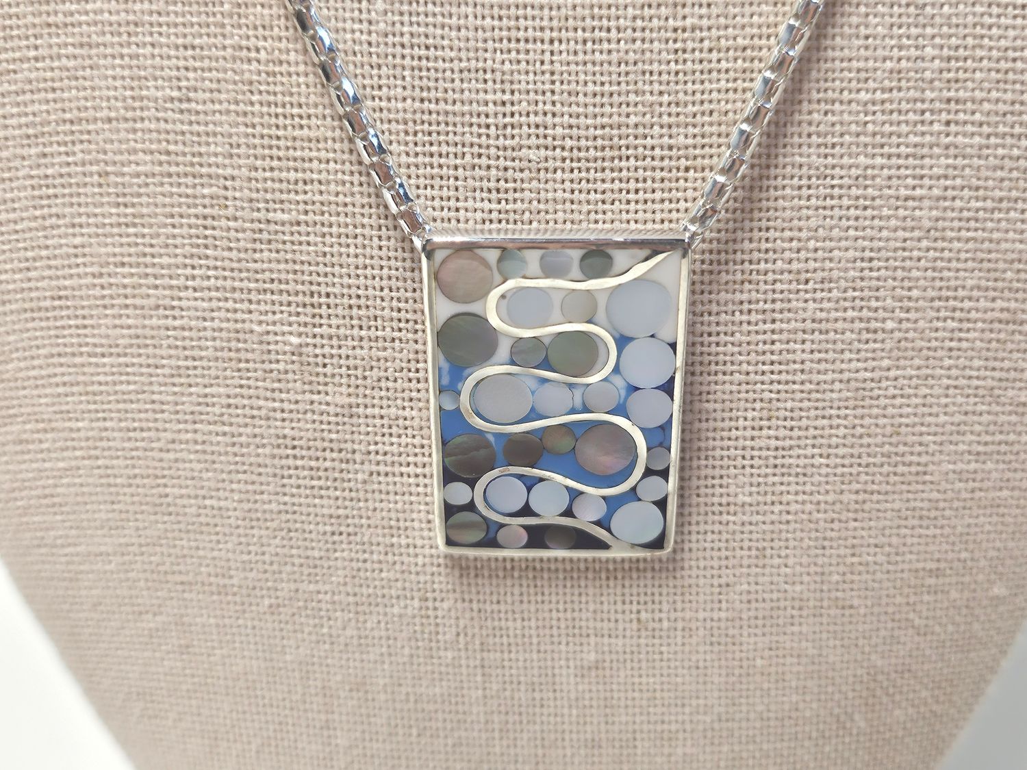 MedArtCo Mosaic Big Blue Pendant NAOC1866-3