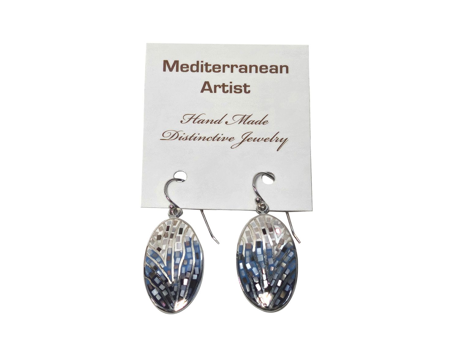 MedArtCo Mosaic Oval Earrings NAOE4222