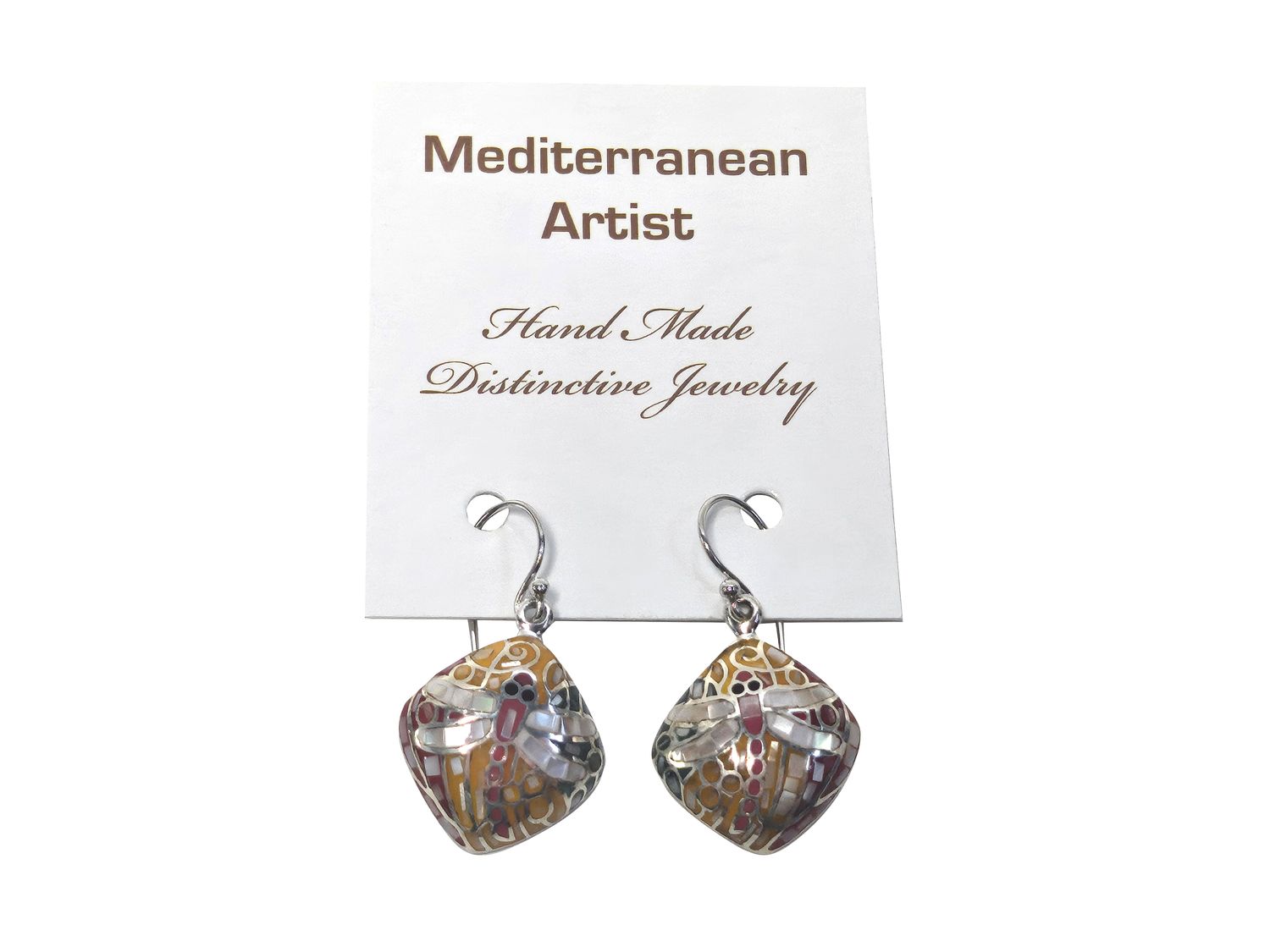 MedArtCo Mosaic Dragonfly Earrings NAOE7182-2