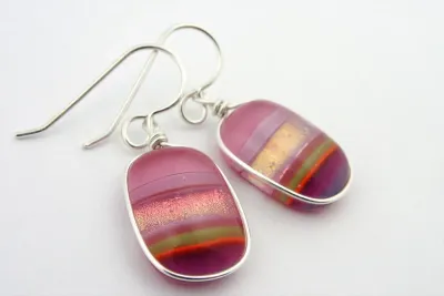 Momo Glassworks BM-167 Zarape Pink Earrings