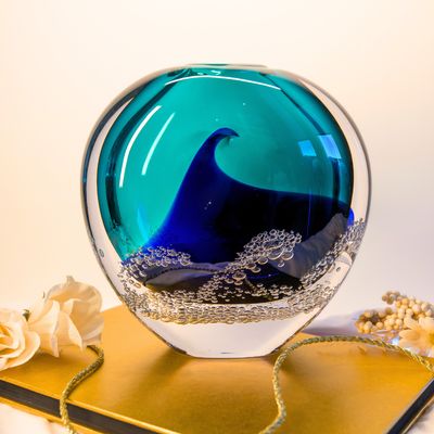 Blodgett Glass: Wave Vase Blue