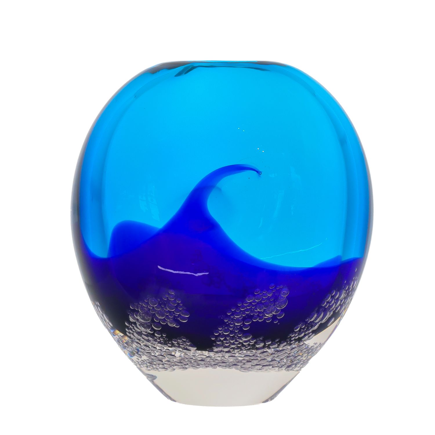Blodgett Glass: Wave Vase Blue
