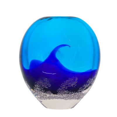 Blodgett Glass: Wave Vase Blue
