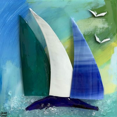 Janet Sams 10x10 6087 Glory Days -Sailboats