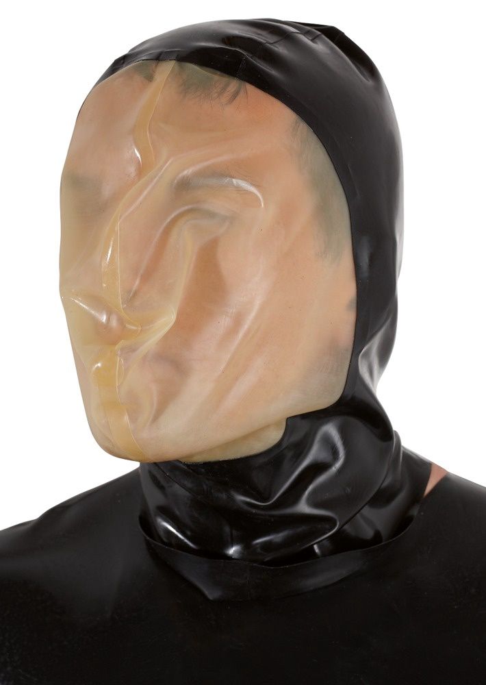 LATEX VACUUM MASK, Size: Standard, COLOR: Black/Transparent