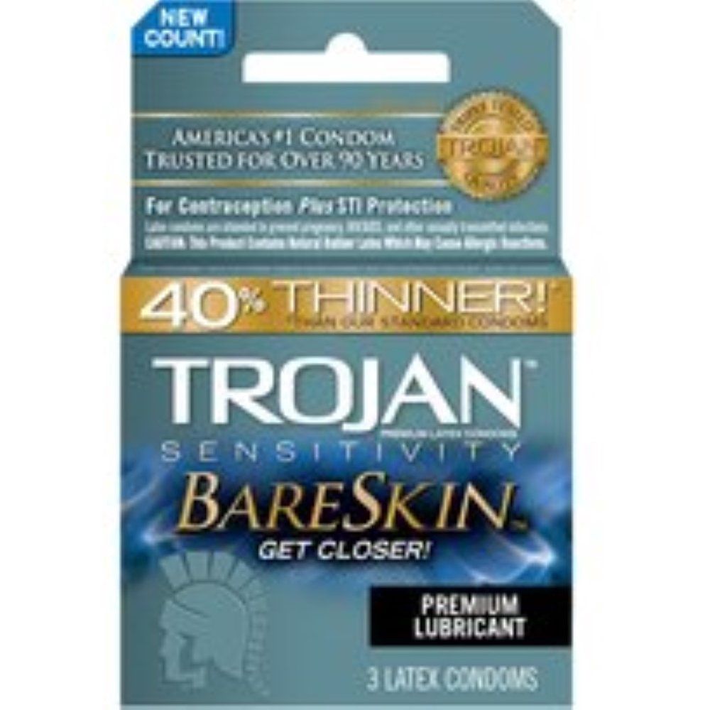 Trojan Sensitivity Bareskin, COLOR: SENSITIVE, Size: 3 PK