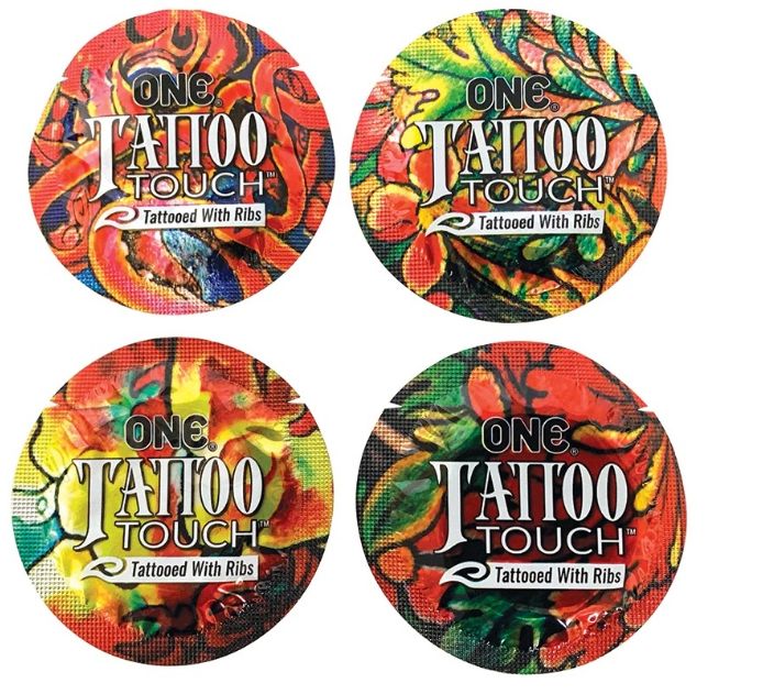 Tattoo Touch Textured Condom, COUNT: Single