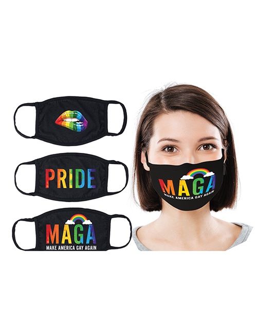 PRIDE RONA MASKS, COLOR: BLACK/RAINBO, Size: 1 SIZE