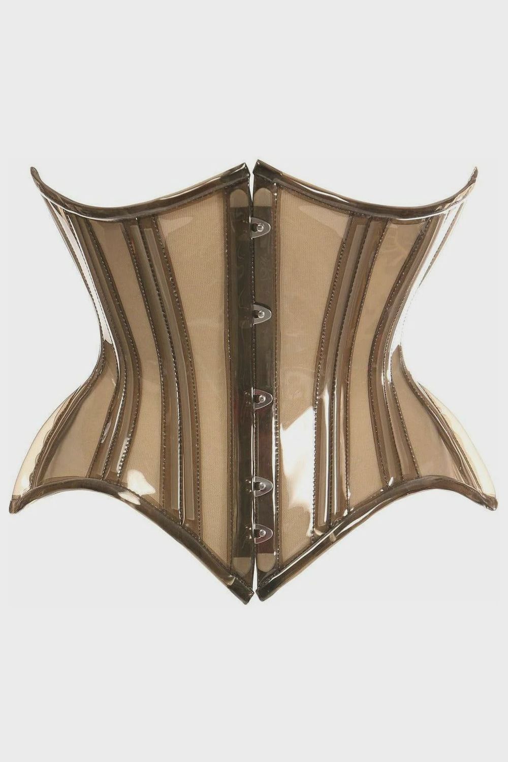 Lavish Clear Curvy Under Bust Waist Cincher, COLOR: Mocha, Size: Large