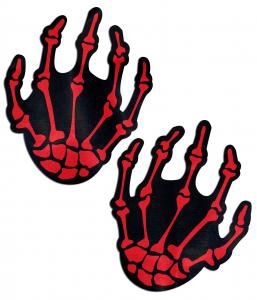 Skele Hands Pasties, COLOR: Red
