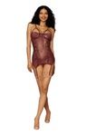 Open Cup Garter Slip, COLOR: Burgundy, Size: Standard