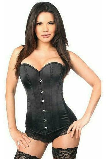 Lavish Black Satin Over Bust Corset