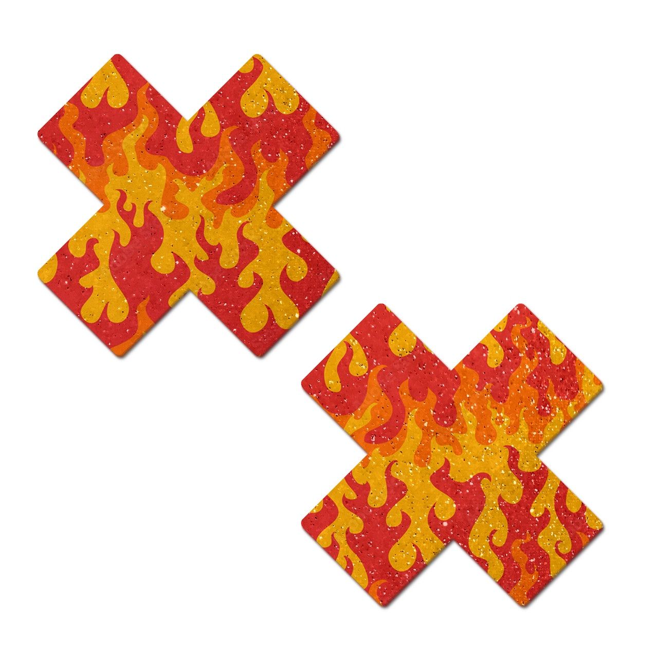 Flaming Sparkle Cross, SHAPE: Cross, COLOR: Flames