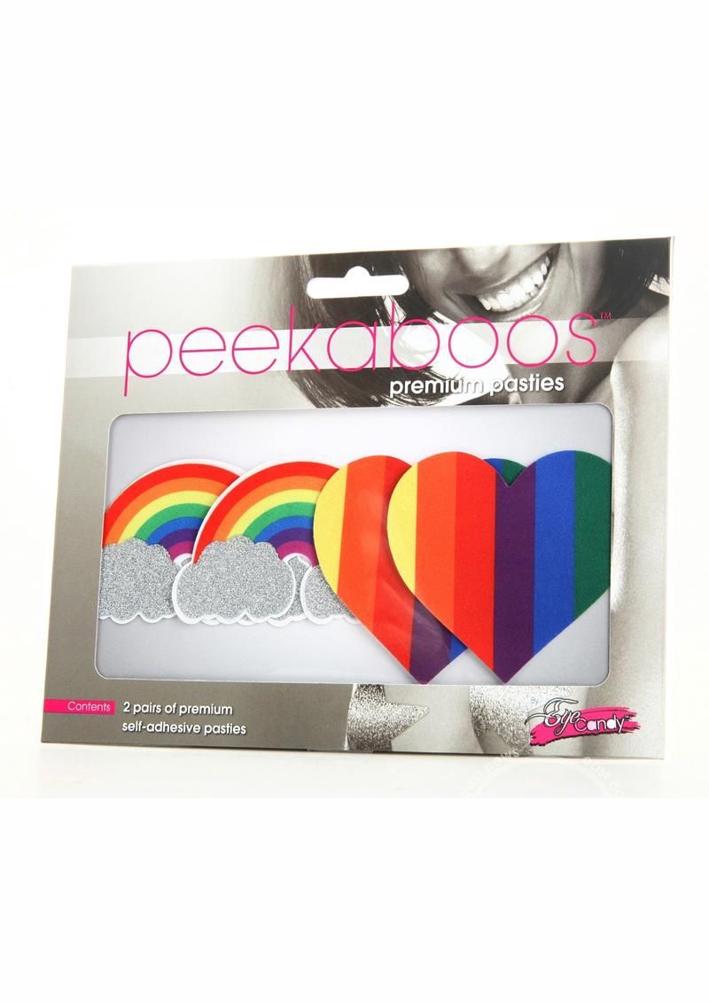 Glitter Rainbow &amp; Hearts Pasties, COLOR: Multi, Size: Standard