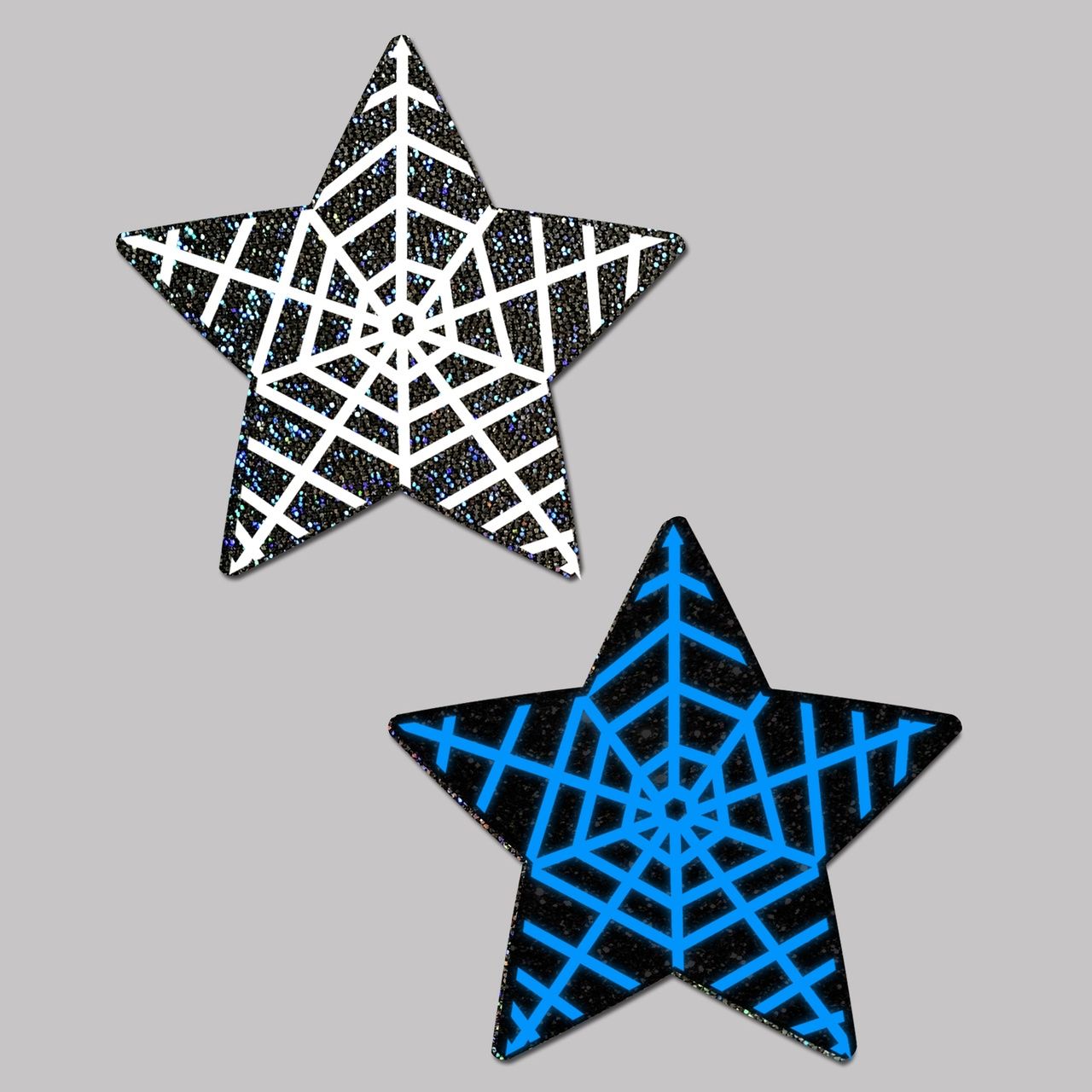 Glitter Web Pasties, SHAPE: Star, COLOR: Black