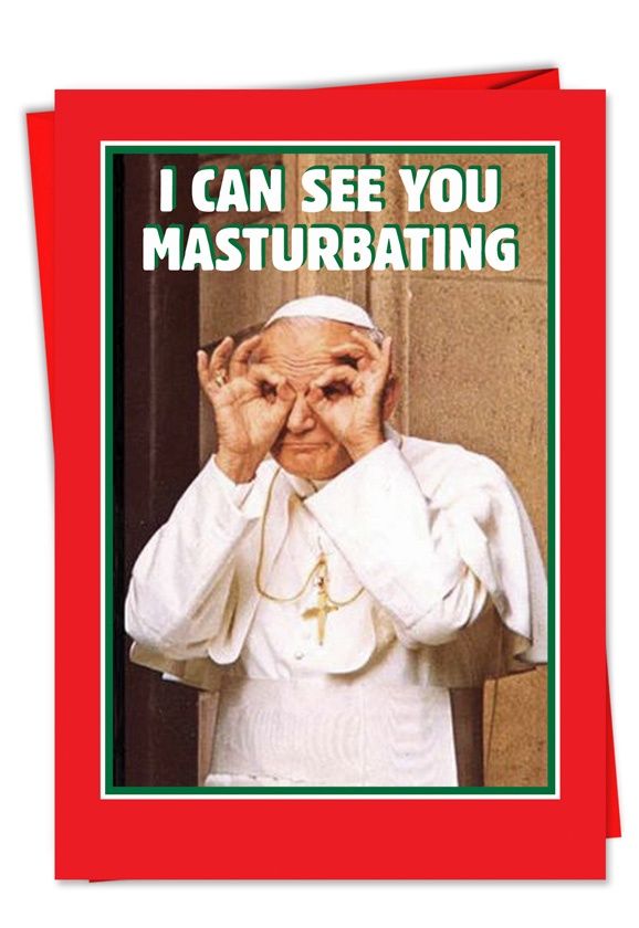 POPE MASTURBATING CARD XMAS